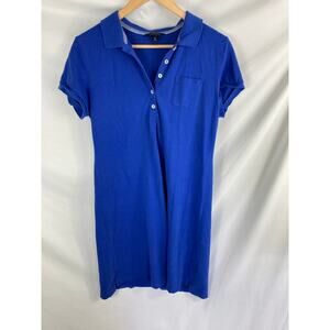 Lands End Women's Short Sleeve Blue Polo Dress Size Medium 10/12